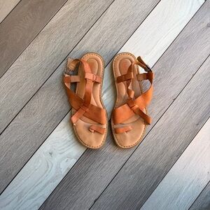 Born Womens Inya Leather Ankle Strap Slingback Sandals